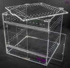 “Medium 150mm clear acrylic cube enclosure for terrestrial inverts”

“Spider enclosure with sliding door and ventilation for beetles”

“Stackable insect display box for true spiders and millipedes”