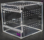 “Mini 100mm acrylic cube enclosure for true spiders and isopods”

“Clear spiderling tank with front sliding door and solid top”

“Compact insect enclosure made from 3mm acrylic with non-slip feet”