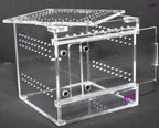 “Mini 100mm acrylic cube enclosure for true spiders and isopods”

“Clear spiderling tank with front sliding door and solid top”

“Compact insect enclosure made from 3mm acrylic with non-slip feet”