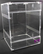 “Mesh-top arboreal mantis enclosure with sliding front door”

“Clear acrylic mantis tank with removable soft mesh lid”

“Tall insect enclosure ideal for arboreal mantis species”
